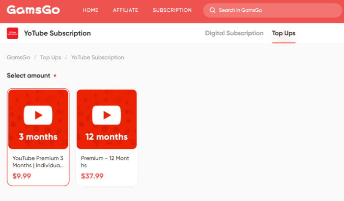 YouTube Premium  starting at just $3 per month