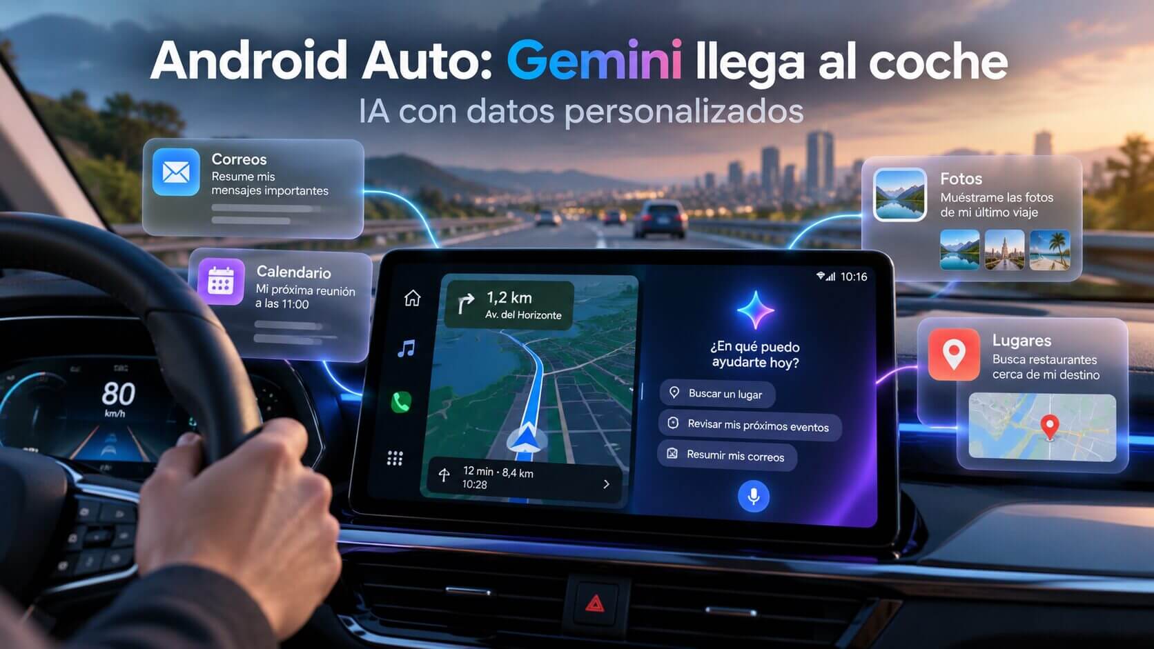 Android Auto: Google lleva Gemini al coche con acceso a tus datos personales